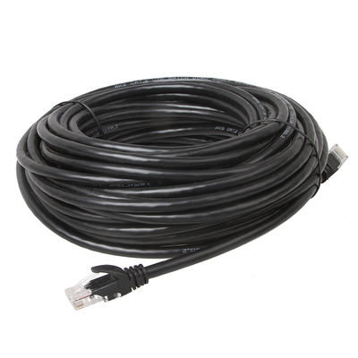 Czarny kabel LAN LSZH UTP Cat6a z modułowym złączem wtykowym CMG