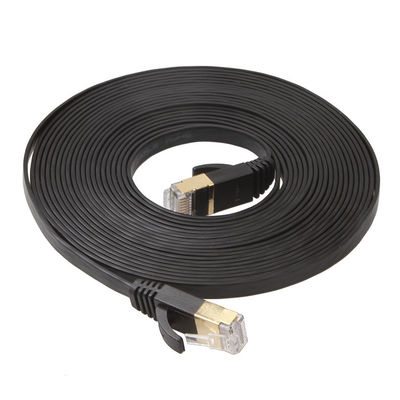 Cat6 UTP Ethernet Lan Cables Płaski krótki czarny kolor do komputera