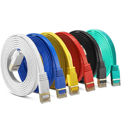 Ekranowany kabel krosowy SFTP Cat7 Płaski Ethernet Wielokolorowy Trwały