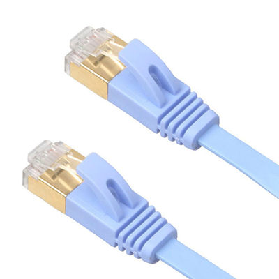 4 Ft Cat6 Płaskie kable Ethernet Lan Niebieskie ze złotymi ekranowanymi złączami Snagless Rj45