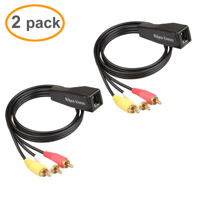 Stabilny żeński przedłużacz audio 3 RCA, uniwersalny adapter RCA do RJ45