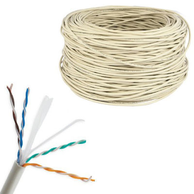 Wewnętrzny szary kabel krosowy UTP Cat 6, CU 4pr 0,55 mm Kabel z czystej miedzi LSZH CAT6