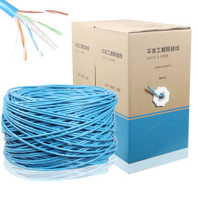 Kabel internetowy 1000FT CCA CAT6 Kabel UTP Lan 4PR 24AWG 0,48 mm 305 m Szary