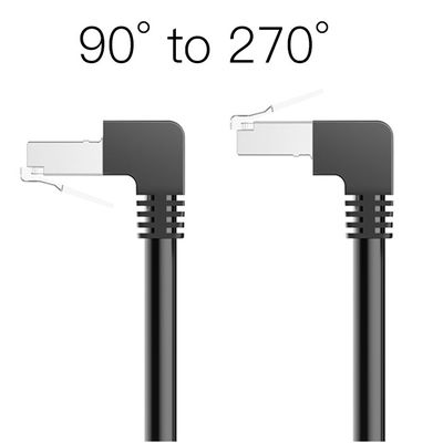OEM stabilny kabel krosowy Cat7 pod kątem 90 stopni do 270 stopni w górę