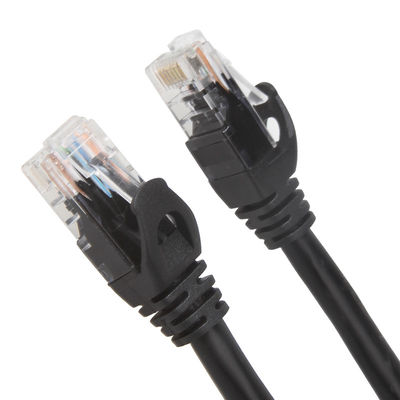Czarny kabel krosowy Cat6 Cat6a do Gigabit Ethernet 650 MHz 100 W PoE RJ45 UTP