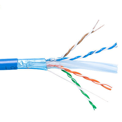 Solidna, goła miedź Cat6a Kabel Lan Ekranowany Riser 1000ft Niebieski 23AWG 750MHz PoE++