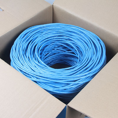 Solidna, goła miedź Cat6a Kabel Lan Ekranowany Riser 1000ft Niebieski 23AWG 750MHz PoE++