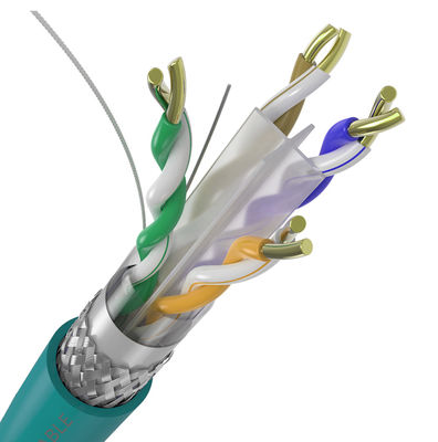 4-parowy kabel 23AWG 550Mhz RJ45 Cat6a FTP, kabel z podwójną osłoną Ethernet Cat6a