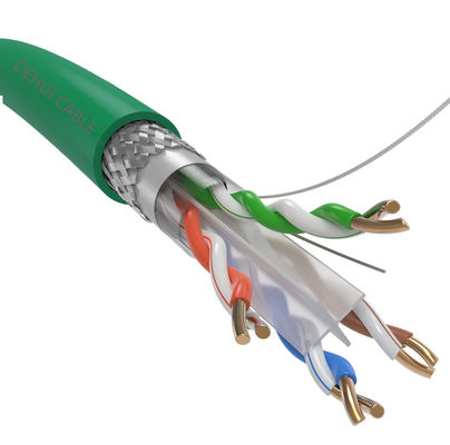 4-parowy kabel 23AWG 550Mhz RJ45 Cat6a FTP, kabel z podwójną osłoną Ethernet Cat6a