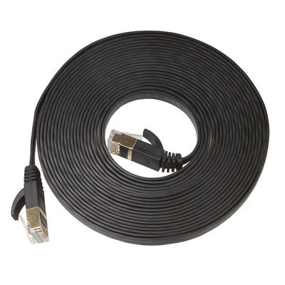 Cat6 UTP Ethernet Lan Cables Płaski krótki czarny kolor do komputera