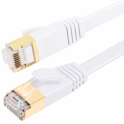 Płaski kabel krosowy Ethernet Cat7 SFTP Ekranowany uniwersalny kolor biały