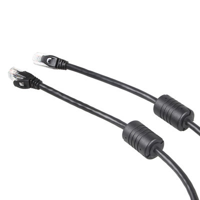 Czarny kabel Ethernet 24AWG kat. 6, złącze RJ45 Przewód Ethernet 100 Ft