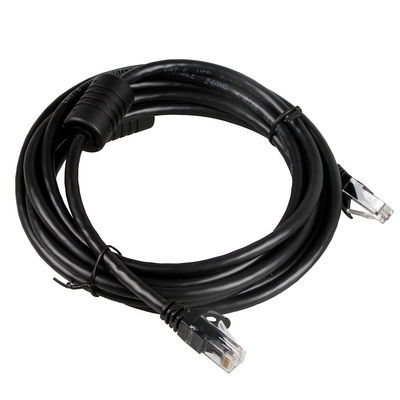 Czarny kabel Ethernet 24AWG kat. 6, złącze RJ45 Przewód Ethernet 100 Ft