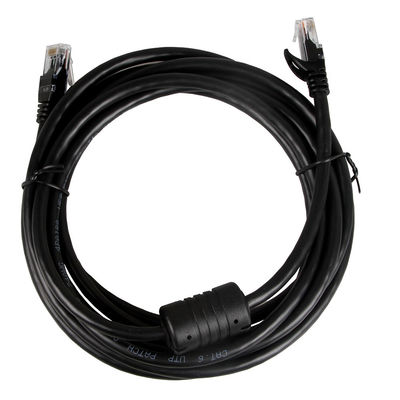 Czarny kabel Ethernet 24AWG kat. 6, złącze RJ45 Przewód Ethernet 100 Ft