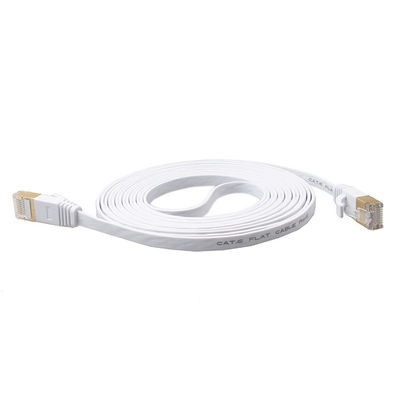 Kable sieciowe Ethernet Cat6 w kolorze białym ze złotymi ekranowanymi złączami Snagless Rj45