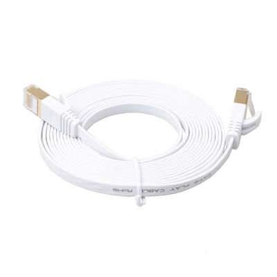 Kable sieciowe Ethernet Cat6 w kolorze białym ze złotymi ekranowanymi złączami Snagless Rj45