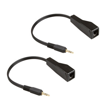 Cat5 Cat6 Niestandardowe zespoły przewodów 3,5 mm stereo do żeńskiego przedłużacza audio RJ45
