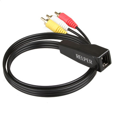 Stabilny żeński przedłużacz audio 3 RCA, uniwersalny adapter RCA do RJ45