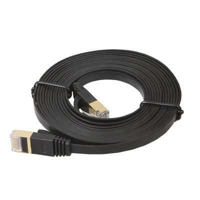 Cat6 UTP Ethernet Lan Cables Płaski krótki czarny kolor do komputera