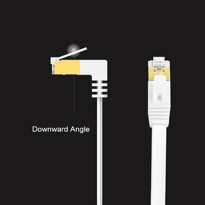 Stabilny biały płaski kabel Ethernet Cat6, praktyczny przewód Gigabit Ethernet