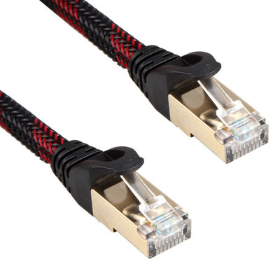 AWG 28 Czerwony czarny pleciony kabel LAN, szybki stabilny kabel krosowy Cat 7