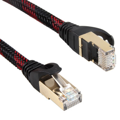 AWG 28 Czerwony czarny pleciony kabel LAN, szybki stabilny kabel krosowy Cat 7