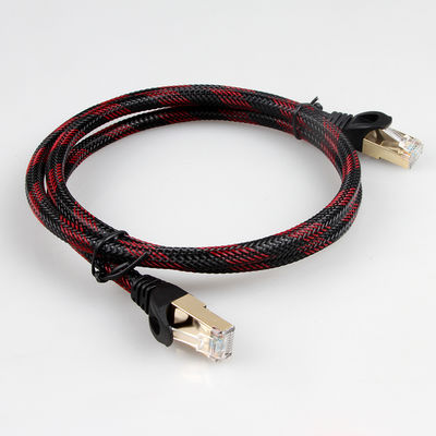 AWG 28 Czerwony czarny pleciony kabel LAN, szybki stabilny kabel krosowy Cat 7