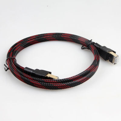 Komputerowy przewód krosowy Ethernet Cat7 Nylon pleciony do routera z modemem PC Laptop