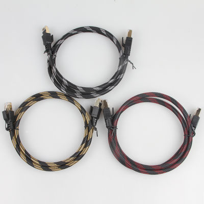 SFTP RJ45 Cat 8 Zewnętrzny kabel Ethernet Pleciony nylon Czarny Żółty