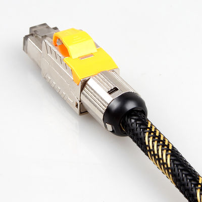 Podwójnie ekranowany solidny przewód Ethernet Cat 8, kabel sieciowy S / FTP 22AWG 40 Gigabit