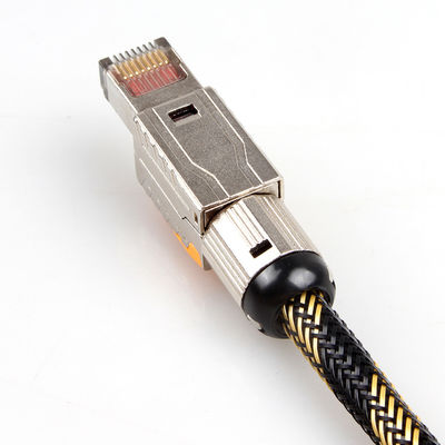 Podwójnie ekranowany solidny przewód Ethernet Cat 8, kabel sieciowy S / FTP 22AWG 40 Gigabit
