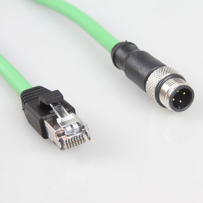 Kabel Ethernet przemysłowy Green Camera M12 4Pin do RJ45 Gigabit Stable