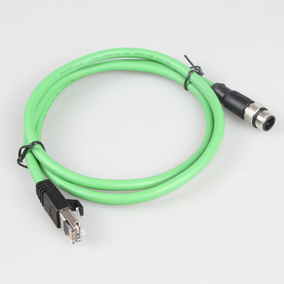 Kabel Ethernet przemysłowy Green Camera M12 4Pin do RJ45 Gigabit Stable