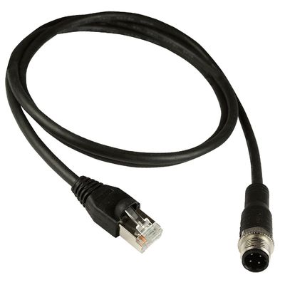 Gigabitowy przemysłowy kabel Ethernet M12 do Rj45 Cat5e Cat6 Czarny kolor