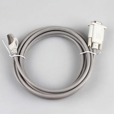 Przemysłowa wiązka przewodów CAT5E Ethernet 26AWG 8P8C RJ45 do DB9 żeński kolor szary