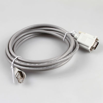 Przemysłowa wiązka przewodów CAT5E Ethernet 26AWG 8P8C RJ45 do DB9 żeński kolor szary
