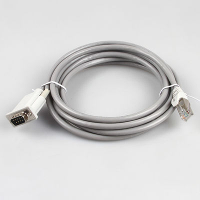 Przemysłowa wiązka przewodów CAT5E Ethernet 26AWG 8P8C RJ45 do DB9 żeński kolor szary