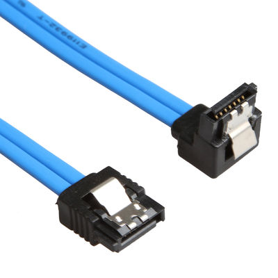 Niebieski praktyczny kabel SATA 3 6 GB S z zatrzaskiem blokującym prosto do wtyczki 90 stopni