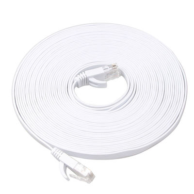 Zewnętrzny wewnętrzny kabel krosowy Cat6 100 Ft 10 Gb / s Slim Flat Trwały