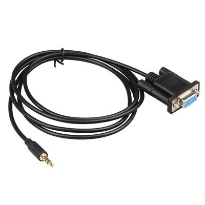 Czarny kabel wiązki przewodów RS232 DB9Pin żeński na DC 3,5 mm stabilny