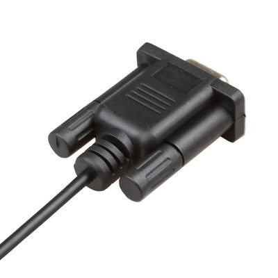 Czarny kabel wiązki przewodów RS232 DB9Pin żeński na DC 3,5 mm stabilny