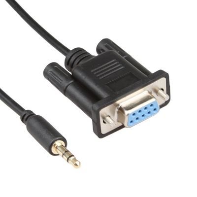 Czarny kabel wiązki przewodów RS232 DB9Pin żeński na DC 3,5 mm stabilny