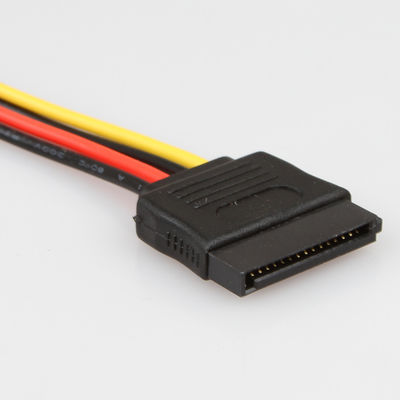 Męski żeński Y SATA Rozdzielacz kabla dysku twardego Molex 4 Pin Trwały