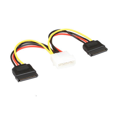 Kabel wiązki przewodów zasilających OEM SATA SATA 1 do 2 4-stykowe złącze Molex do 2