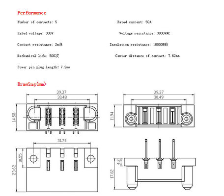 OEM Praktyczne złącze Power Blade, złącza kabli elektrycznych MISTA 3Pin