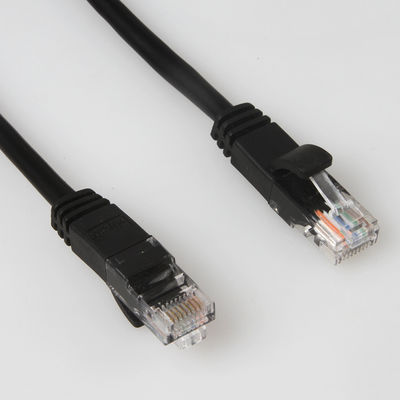 Czarny kabel krosowy CCA UTP FTP Cat5e ze złączem męskim RJ45