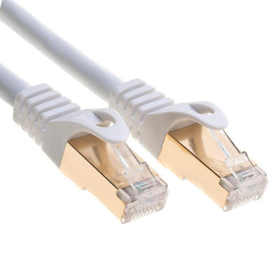 Kabel krosowy RJ45 0,5-90 m, podwójnie ekranowany biały kabel Ethernet Cat 7