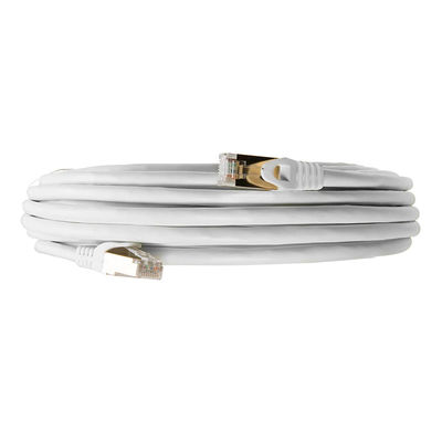 Kabel krosowy RJ45 0,5-90 m, podwójnie ekranowany biały kabel Ethernet Cat 7