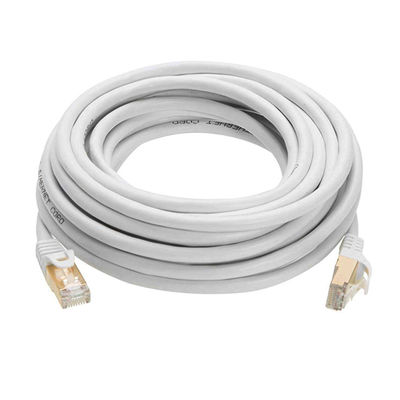 Kabel krosowy RJ45 0,5-90 m, podwójnie ekranowany biały kabel Ethernet Cat 7