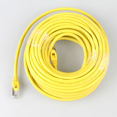 Żółty zewnętrzny kabel SSTP Cat7, praktyczny kabel krosowy LSZH 26AWG